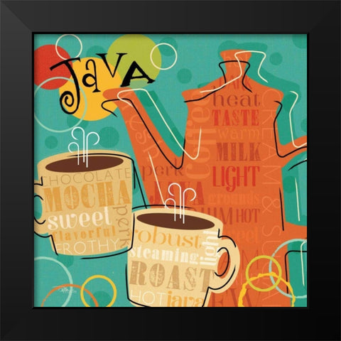 Funky Brew IV Black Modern Wood Framed Art Print by Pela Studio