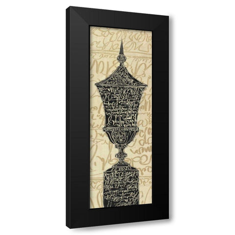 Scripted Urn I Black Modern Wood Framed Art Print by Tillmon, Avery