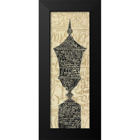 Scripted Urn I Black Modern Wood Framed Art Print by Tillmon, Avery