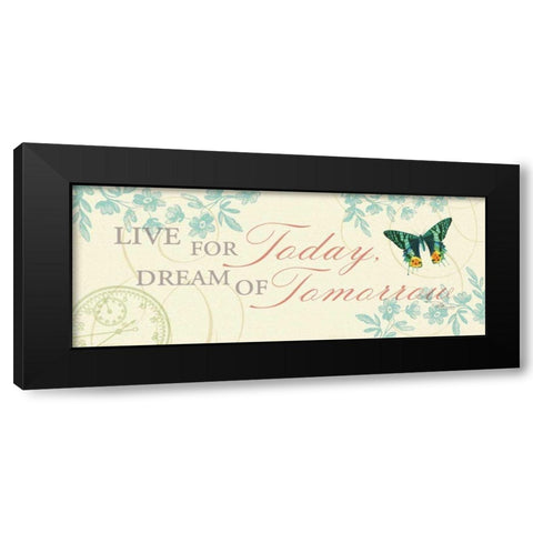 Time Flies III Black Modern Wood Framed Art Print by Pela Studio