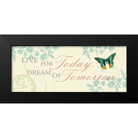 Time Flies III Black Modern Wood Framed Art Print by Pela Studio