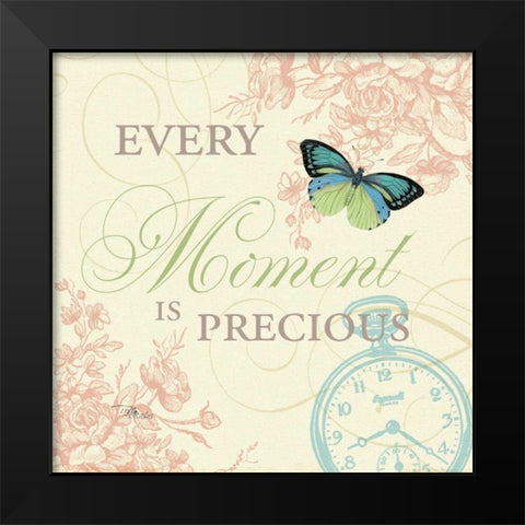 Time Flies I Black Modern Wood Framed Art Print by Pela Studio