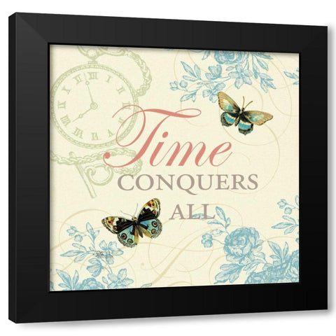 Time Flies II Black Modern Wood Framed Art Print by Pela Studio