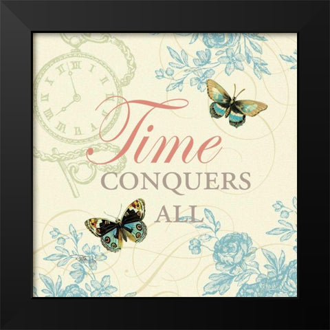 Time Flies II Black Modern Wood Framed Art Print by Pela Studio