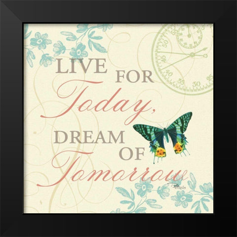 Time Flies III Black Modern Wood Framed Art Print by Pela Studio