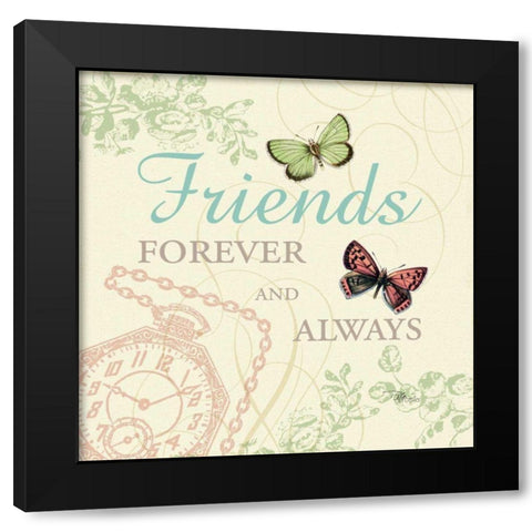 Time Flies IV Black Modern Wood Framed Art Print with Double Matting by Pela Studio