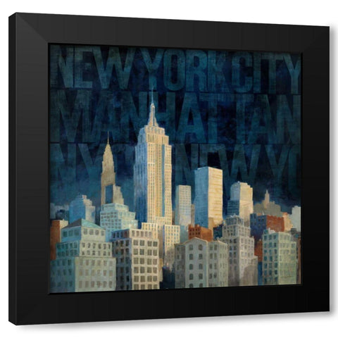 Midnight in Midtown Words Black Modern Wood Framed Art Print by Tillmon, Avery