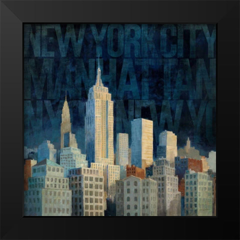 Midnight in Midtown Words Black Modern Wood Framed Art Print by Tillmon, Avery