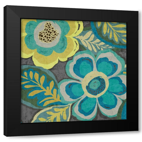 Floral Assortment III Black Modern Wood Framed Art Print with Double Matting by Wild Apple Portfolio