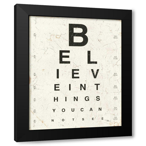Eye Chart I Black Modern Wood Framed Art Print by Pela Studio