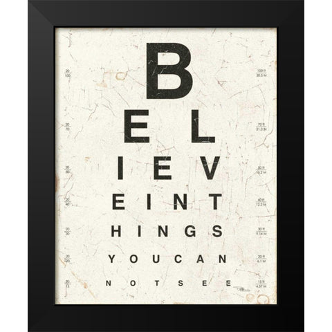 Eye Chart I Black Modern Wood Framed Art Print by Pela Studio