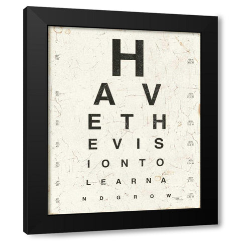 Eye Chart II Black Modern Wood Framed Art Print by Pela Studio