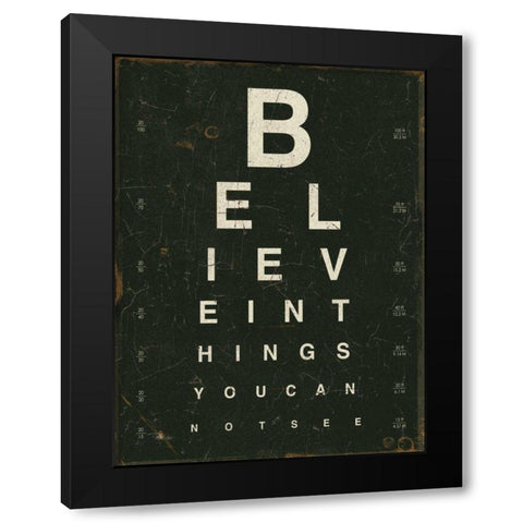 Eye Chart III Black Modern Wood Framed Art Print by Pela Studio