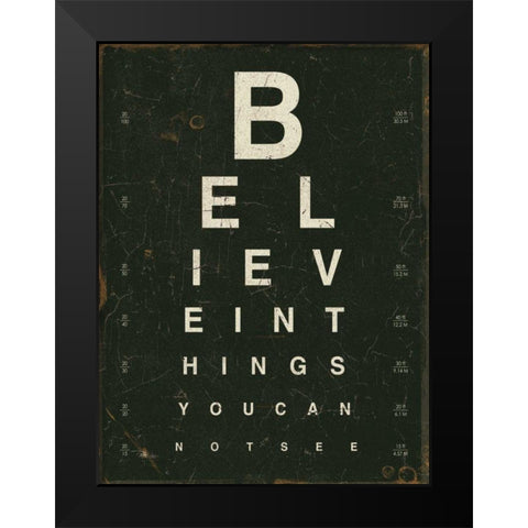 Eye Chart III Black Modern Wood Framed Art Print by Pela Studio