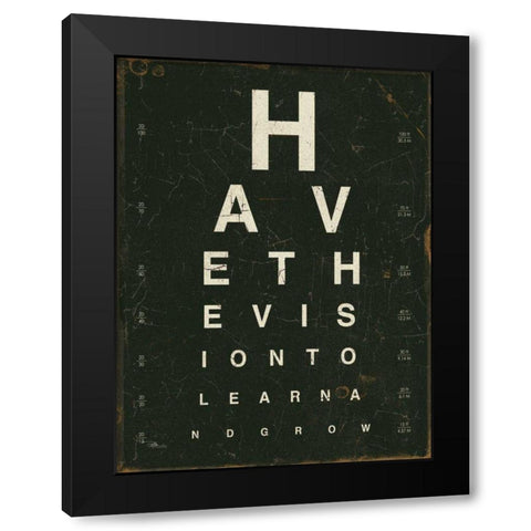 Eye Chart IV Black Modern Wood Framed Art Print by Pela Studio