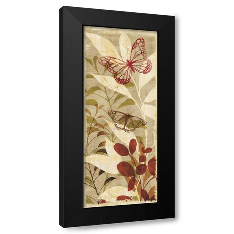 Warm Fluttering Panel II Black Modern Wood Framed Art Print with Double Matting by Wild Apple Portfolio