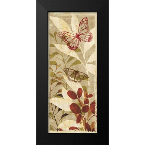 Warm Fluttering Panel II Black Modern Wood Framed Art Print by Wild Apple Portfolio