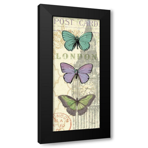 Air Mail Buttefly Panel II Black Modern Wood Framed Art Print by Pelletier, Alain