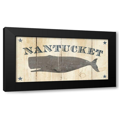 Nantucket Whale Black Modern Wood Framed Art Print with Double Matting by Tillmon, Avery