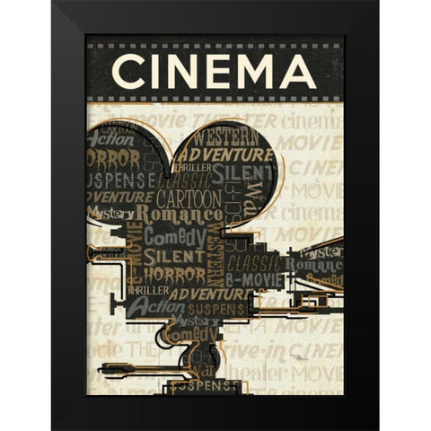 Cinema I Black Modern Wood Framed Art Print by Pela Studio