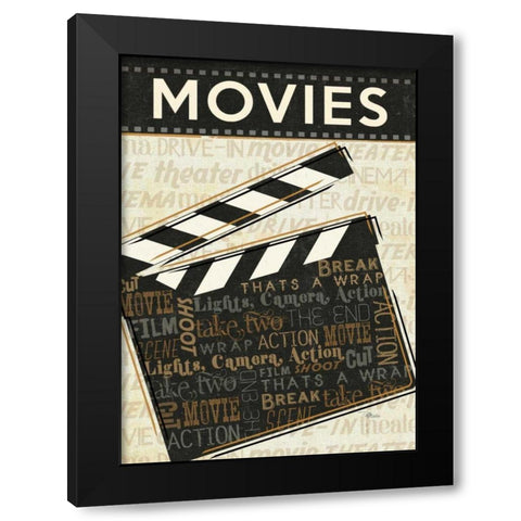 Cinema II Black Modern Wood Framed Art Print with Double Matting by Pela Studio