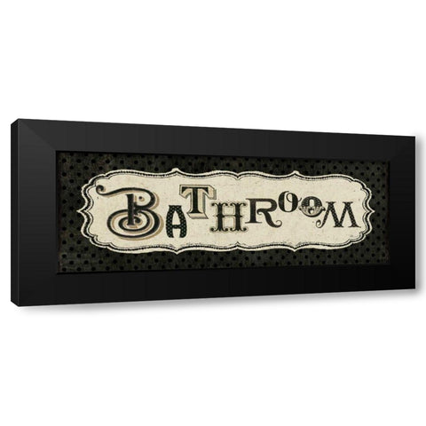 Room Signs II - Bathroom Black Modern Wood Framed Art Print by Pela Studio