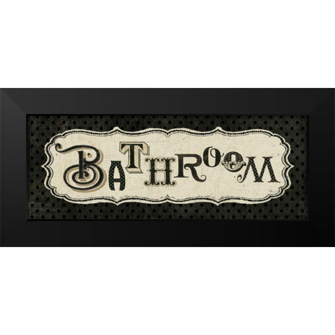 Room Signs II - Bathroom Black Modern Wood Framed Art Print by Pela Studio