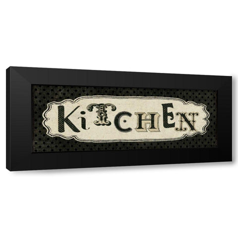 Room Signs III - Kitchen Black Modern Wood Framed Art Print with Double Matting by Pela Studio