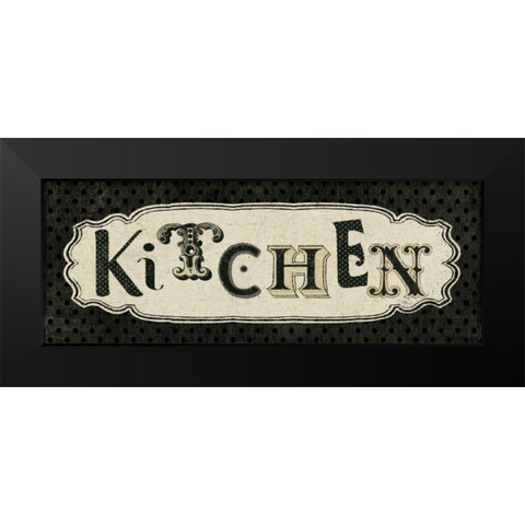 Room Signs III - Kitchen Black Modern Wood Framed Art Print by Pela Studio