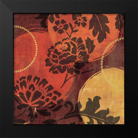 Floral Decal III Black Modern Wood Framed Art Print by Charron, Veronique