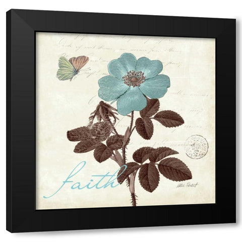 Touch of Blue II - Faith Black Modern Wood Framed Art Print by Pertiet, Katie