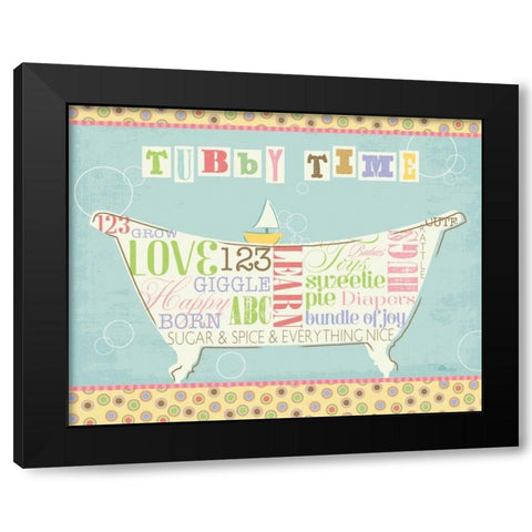 Tubby Time I Black Modern Wood Framed Art Print with Double Matting by Pela Studio