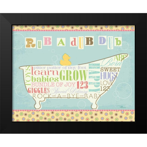Tubby Time II Black Modern Wood Framed Art Print by Pela Studio