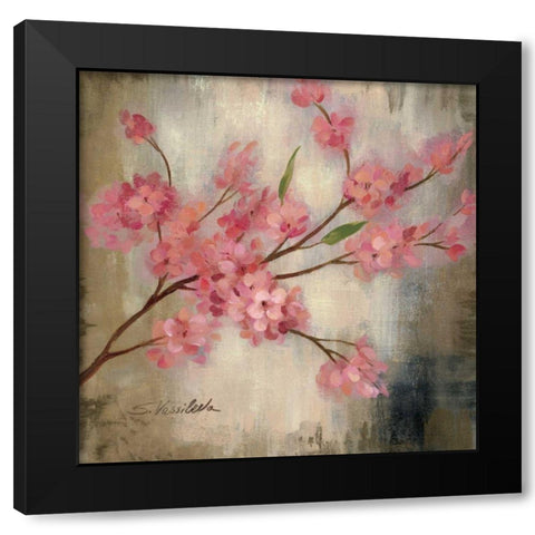 Cherry Blossom I Black Modern Wood Framed Art Print with Double Matting by Vassileva, Silvia