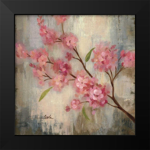 Cherry Blossom II Black Modern Wood Framed Art Print by Vassileva, Silvia