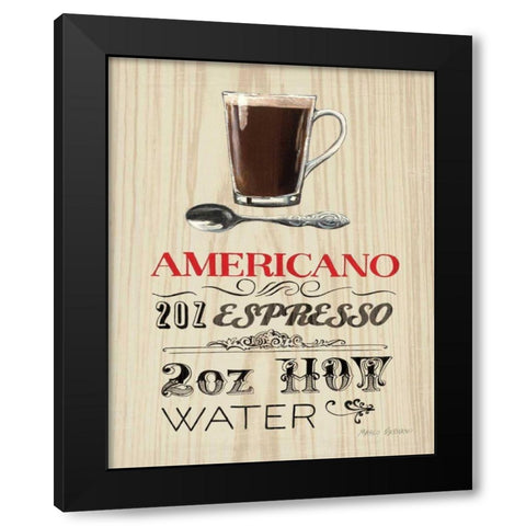 Americano Black Modern Wood Framed Art Print with Double Matting by Fabiano, Marco