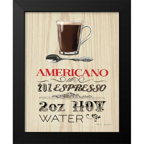 Americano Black Modern Wood Framed Art Print by Fabiano, Marco