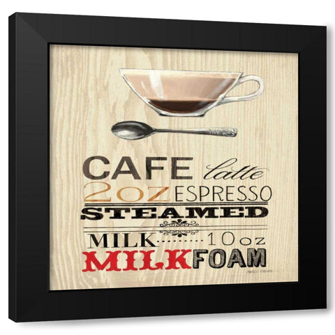 Cafe Latte Black Modern Wood Framed Art Print by Fabiano, Marco