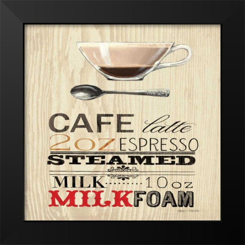 Cafe Latte Black Modern Wood Framed Art Print by Fabiano, Marco