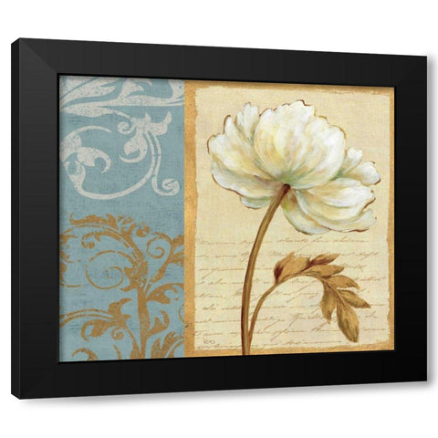 White Beauty I Black Modern Wood Framed Art Print with Double Matting by Charron, Veronique