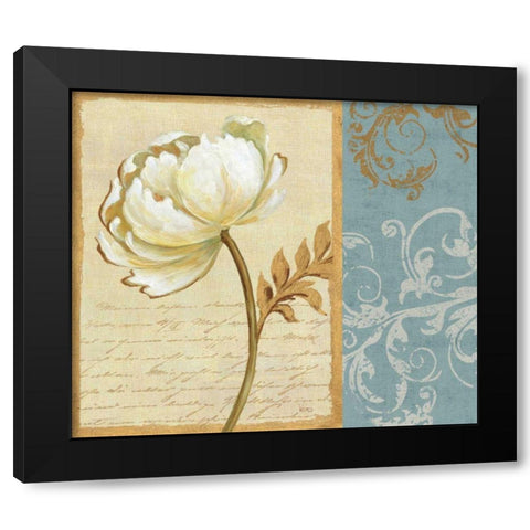 White Beauty II Black Modern Wood Framed Art Print with Double Matting by Charron, Veronique