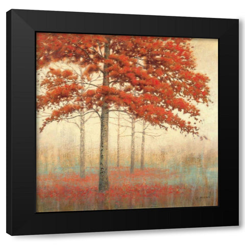 Autumn Trees II Black Modern Wood Framed Art Print with Double Matting by Wiens, James