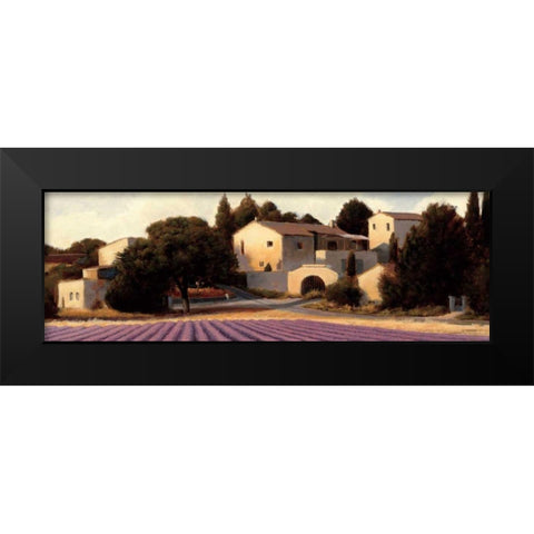 Lavender Fields Panel I Crop Black Modern Wood Framed Art Print by Wiens, James