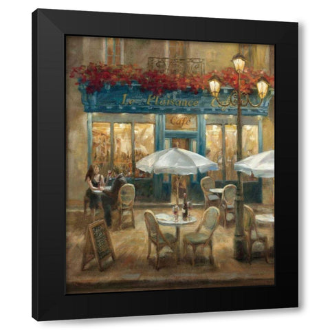 Paris Cafe I Crop Black Modern Wood Framed Art Print with Double Matting by Nai, Danhui