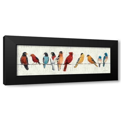 The Usual Suspects - Birds on a Wire Black Modern Wood Framed Art Print with Double Matting by Tillmon, Avery