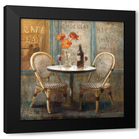 Meet Me at Le Cafe I Black Modern Wood Framed Art Print with Double Matting by Nai, Danhui