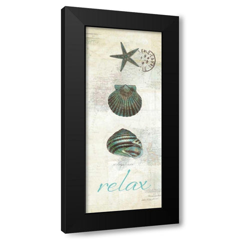 Touch of Blue Shells I Black Modern Wood Framed Art Print by Pertiet, Katie