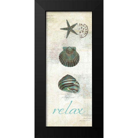 Touch of Blue Shells I Black Modern Wood Framed Art Print by Pertiet, Katie