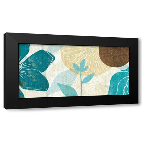 Floral Burst Panel I Black Modern Wood Framed Art Print with Double Matting by Mullan, Michael