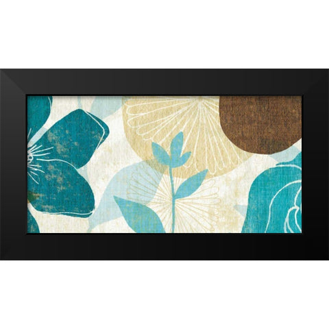 Floral Burst Panel I Black Modern Wood Framed Art Print by Mullan, Michael